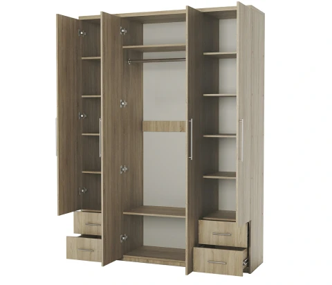 Шкаф четырехдверный Мелодия МКЯ2-43 120х60 Дуб Сонома